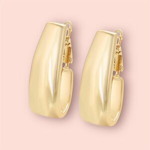 Hoop Huggie Earrings 14k Gold Plated Luxury Jewelry
